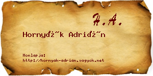 Hornyák Adrián névjegykártya